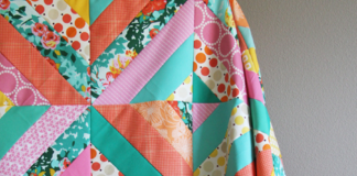 Diagonal Strip Quilt – Free Pattern