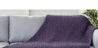 Criss Cross Afghan in Bernat Alize Blanket