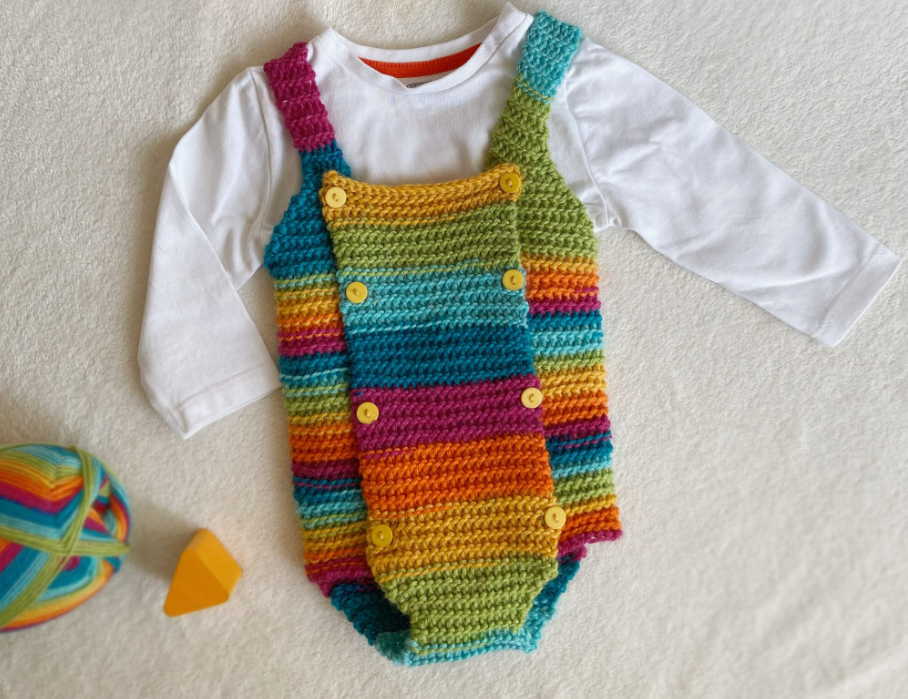 Rainbow Baby Crochet Romper
