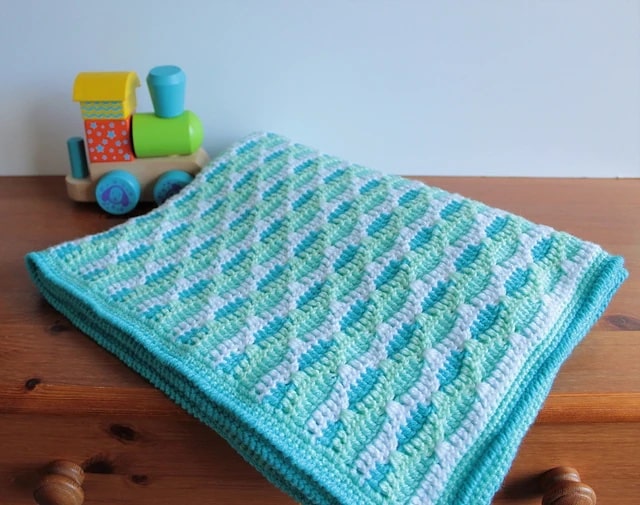 Sea Ripple Crochet Baby Blanket