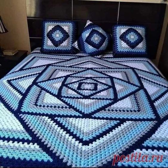 Squared Diamond Granny Throw Crochet Pattern Tutorial