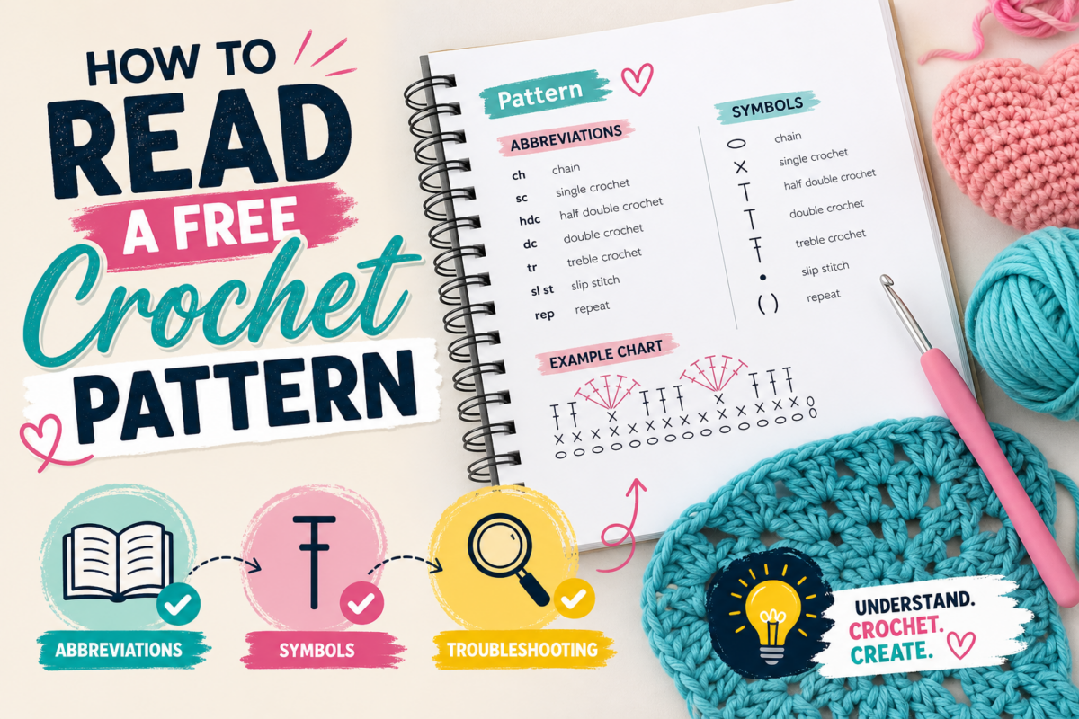 How to Read a Free Crochet Pattern Step by Step: Abbreviations, Symbols and Troubleshooting